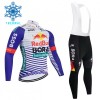 Set Fietsshirt Lange Mouw + Lange Koersbroek 2026 BORA-Hansgrohe Bull Winter Thermal Fleece Rood Wit