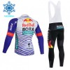 Set Fietsshirt Lange Mouw + Lange Koersbroek 2026 BORA-Hansgrohe Bull Winter Thermal Fleece Rood Wit