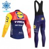 Set Fietsshirt Lange Mouw + Lange Koersbroek 2026 Lidl-Trek Winter Thermal Fleece Blauw