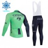 Set Fietsshirt Lange Mouw + Lange Koersbroek 2026 Orbea Factory Winter Thermal Fleece Groente