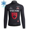 Set Fietsshirt Lange Mouw + Lange Koersbroek 2026 Tudor Pro Cycling Team Winter Thermal Fleece Zwart
