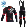 Set Fietsshirt Lange Mouw + Lange Koersbroek 2026 Visma Lease A Bike Winter Thermal Fleece Zwart