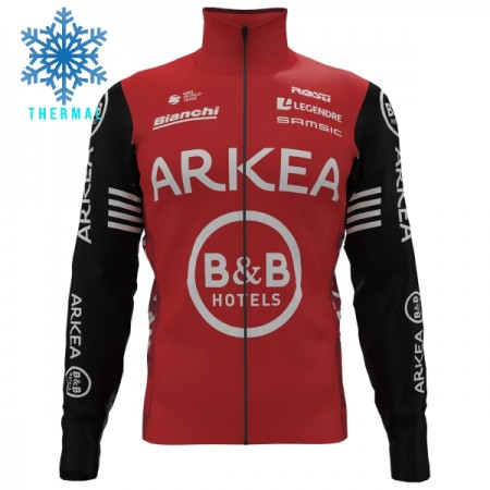 Wielershirt 2025 Arkea-B B Hotels Lange Mouw Winter Thermal Fleece Rood