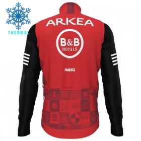 Wielershirt 2025 Arkea-B B Hotels Lange Mouw Winter Thermal Fleece Rood