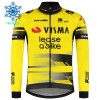 Wielershirt 2025 Visma Lease A Bike Lange Mouw Winter Thermal Fleece Geel