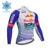 Wielershirt 2026 BORA-Hansgrohe Bull Lange Mouw Winter Thermal Fleece Rood Wit