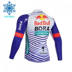 Wielershirt 2026 BORA-Hansgrohe Bull Lange Mouw Winter Thermal Fleece Rood Wit