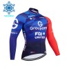 Wielershirt 2026 Groupama FDJ Lange Mouw Winter Thermal Fleece Blauw