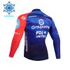 Wielershirt 2026 Groupama FDJ Lange Mouw Winter Thermal Fleece Blauw