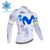 Wielershirt 2026 Movistar Team Lange Mouw Winter Thermal Fleece Wit