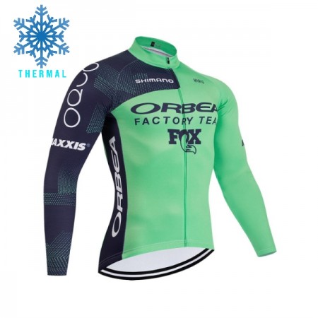 Wielershirt 2026 Orbea Factory Lange Mouw Winter Thermal Fleece Groente