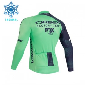 Wielershirt 2026 Orbea Factory Lange Mouw Winter Thermal Fleece Groente