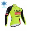 Wielershirt 2026 UAE TEAM EMIRATES XRG Lange Mouw Winter Thermal Fleece Geel