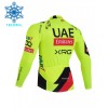 Wielershirt 2026 UAE TEAM EMIRATES XRG Lange Mouw Winter Thermal Fleece Geel