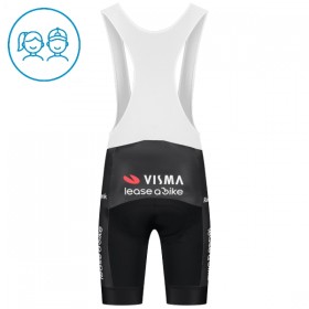 Fietsbroek Kort met Bretels 2025 Visma Lease A Bike Zwart Kids