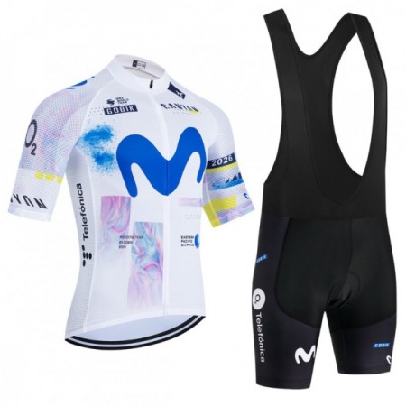 Set Fietsshirt 2026 Movistar Team (Bib Shots) Wit