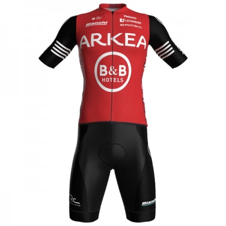 Set Fietsshirt + Korte Koersbroek 2025 Arkea-B B Hotels Rood