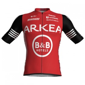 Set Fietsshirt + Korte Koersbroek 2025 Arkea-B B Hotels Rood