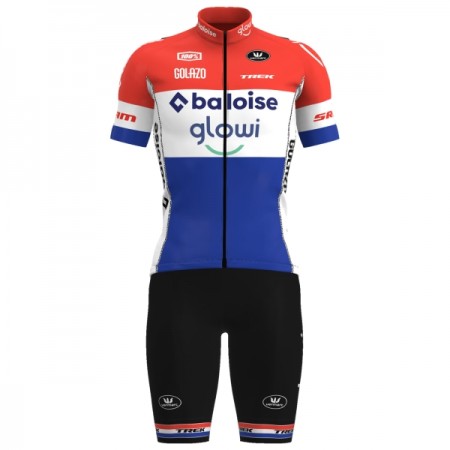 Set Fietsshirt + Korte Koersbroek 2025 Baloise Glowi Lions Blauw