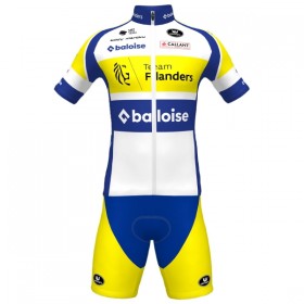 Set Fietsshirt + Korte Koersbroek 2025 Flanders Baloise Wit