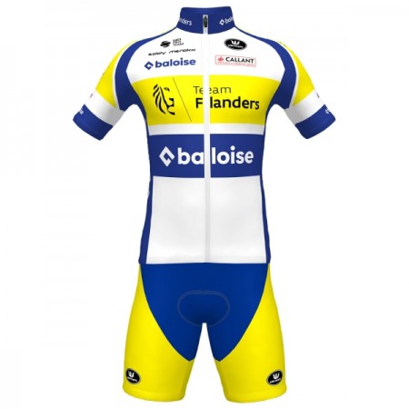 Set Fietsshirt + Korte Koersbroek 2025 Flanders Baloise Wit