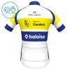 Set Fietsshirt + Korte Koersbroek 2025 Flanders Baloise Wit Kids