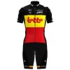Set Fietsshirt + Korte Koersbroek 2025 Lotto Belgisch Kampioenschap Rood