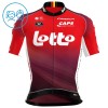 Set Fietsshirt + Korte Koersbroek 2025 Lotto Rood Kids
