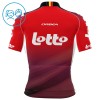 Set Fietsshirt + Korte Koersbroek 2025 Lotto Rood Kids