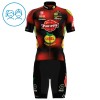 Set Fietsshirt + Korte Koersbroek 2025 Pauwels Sauzen Cibel Clementines Rood Kids