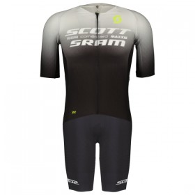 Set Fietsshirt + Korte Koersbroek 2025 Scott Sram Zwart