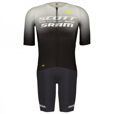Set Fietsshirt + Korte Koersbroek 2025 Scott Sram Zwart