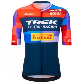 Set Fietsshirt + Korte Koersbroek 2025 Trek Factory Racing Blauw