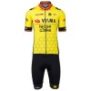 Set Fietsshirt + Korte Koersbroek 2025 Visma Lease A Bike Belgisch Kampioenschap Geel