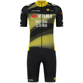 Set Fietsshirt + Korte Koersbroek 2025 Visma Lease A Bike Zwart