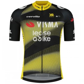Set Fietsshirt + Korte Koersbroek 2025 Visma Lease A Bike Zwart