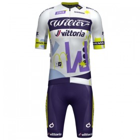 Set Fietsshirt + Korte Koersbroek 2025 Wilier Vittoria MTB Factory Team Wit