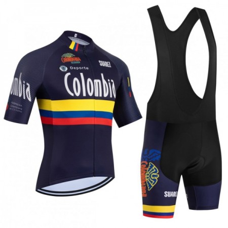 Set Fietsshirt + Korte Koersbroek 2026 Colombia Zwart