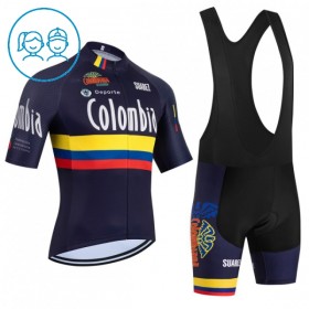 Set Fietsshirt + Korte Koersbroek 2026 Colombia Zwart Kids