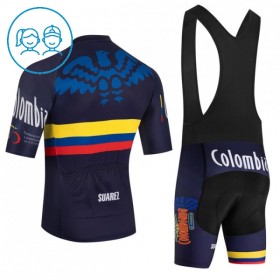 Set Fietsshirt + Korte Koersbroek 2026 Colombia Zwart Kids