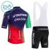 Set Fietsshirt + Korte Koersbroek 2026 Decathlon CMA CGM Blauw Kids