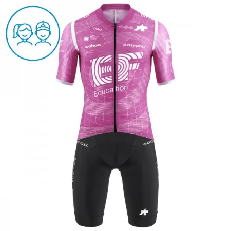 Set Fietsshirt + Korte Koersbroek 2026 EF Education Roze Kids