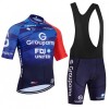 Set Fietsshirt + Korte Koersbroek 2026 Groupama FDJ Blauw
