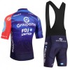 Set Fietsshirt + Korte Koersbroek 2026 Groupama FDJ Blauw