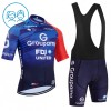 Set Fietsshirt + Korte Koersbroek 2026 Groupama FDJ Blauw Kids