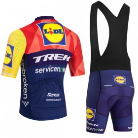 Set Fietsshirt + Korte Koersbroek 2026 Lidl-Trek Blauw