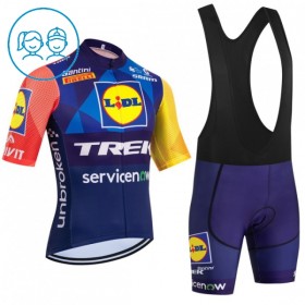 Set Fietsshirt + Korte Koersbroek 2026 Lidl-Trek Blauw Kids