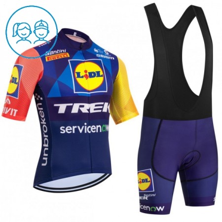 Set Fietsshirt + Korte Koersbroek 2026 Lidl-Trek Blauw Kids