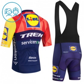 Set Fietsshirt + Korte Koersbroek 2026 Lidl-Trek Blauw Kids