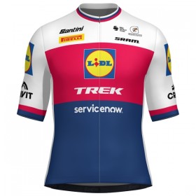 Set Fietsshirt + Korte Koersbroek 2026 Lidl-Trek Czech Champion Blauw